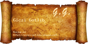 Giczi Gotlib névjegykártya